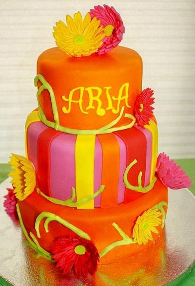 Bright orange and pink babyshower cake - Cake by Jewell Coleman