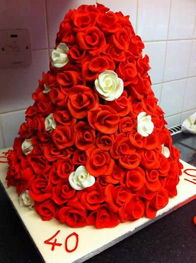 Ruby Wedding Anniversary Cake - Cake by Gingerbread Lane