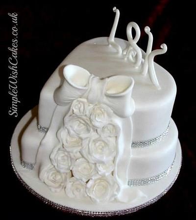 Two Tier Heart Wedding Cake - Cake by Stef and Carla (Simple Wish Cakes)