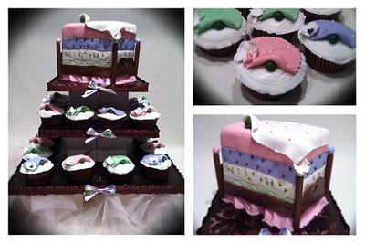 princess and the pea baby shower cupcakes - Cake by Skmaestas