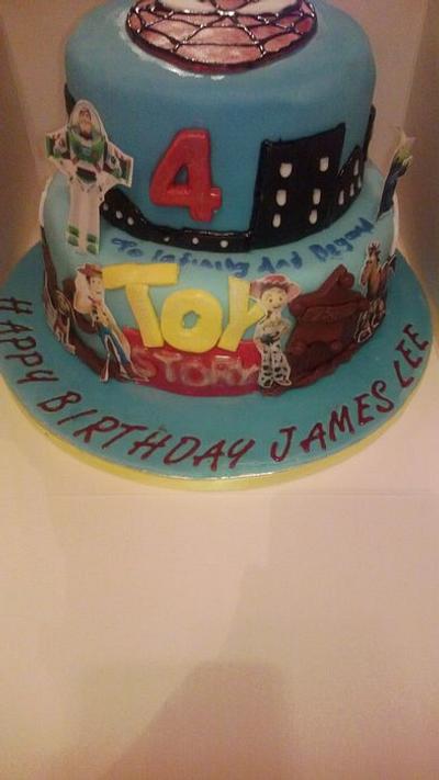 toystory/spiderman combo - Cake by maggie thompson