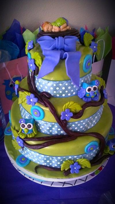 Owl theme Cake - Cake by Xinia Gomez