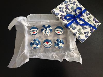 Blue and White Floral Theme cupcakes.  - Cake by Nessie - The Cake Witch