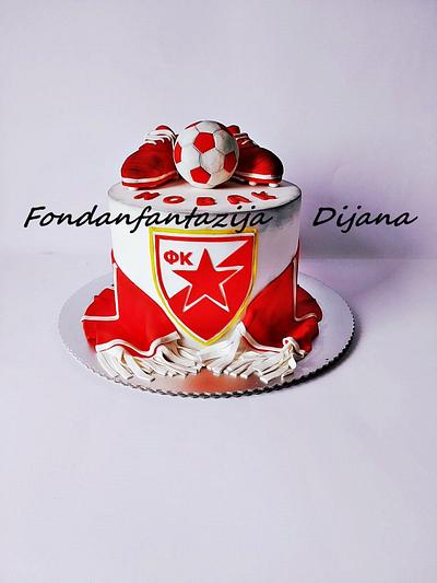 Red star football club cake - Cake by Fondantfantasy