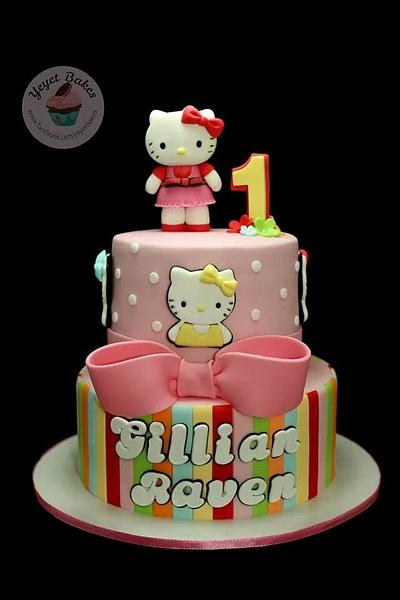 Hello Kitty Candy Stripes Cake - Cake by Yeyet Bakes