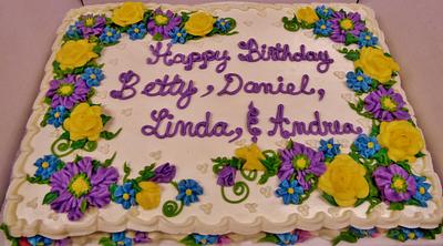 Buttercream Floral Sheet Cake - Cake by Nancys Fancys Cakes & Catering (Nancy Goolsby)