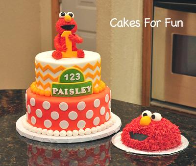 Elmo With Smash Cake - Cake by Cakes For Fun