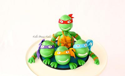Ninja turtle cake toppers - Cake by Color Drama Cakes