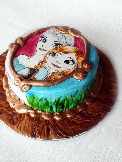 Hand painted Frozen Cake - Cake by Josie Durney