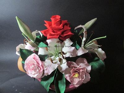 arragement flowers - Cake by rosycakedesigner