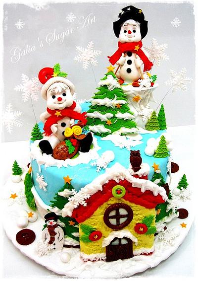 Christmas cake with honey house - Cake by Galya's Art 