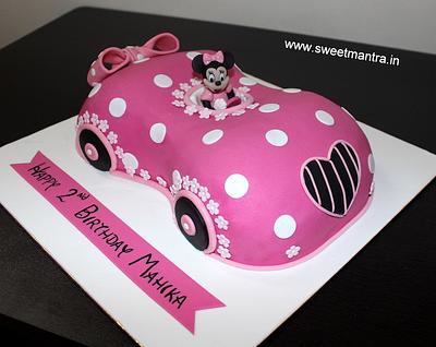 Minnie Mouse car cake - Cake by Sweet Mantra Homemade Customized Cakes Pune