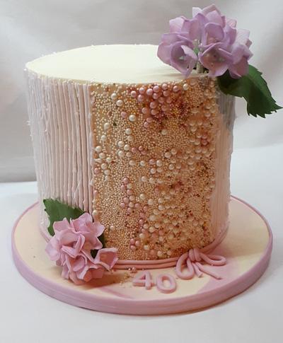 birthday in powder-pink and vanilla - Cake by Kaliss