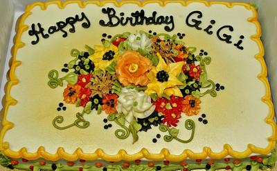 Autumn buttercream flowers birthday cake - Cake by Nancys Fancys Cakes & Catering (Nancy Goolsby)