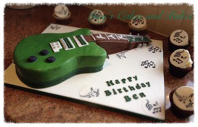 Guitar Cake - Based on birthday boy's favourite guitar - Cake by Lucy's Cakes and Bakes