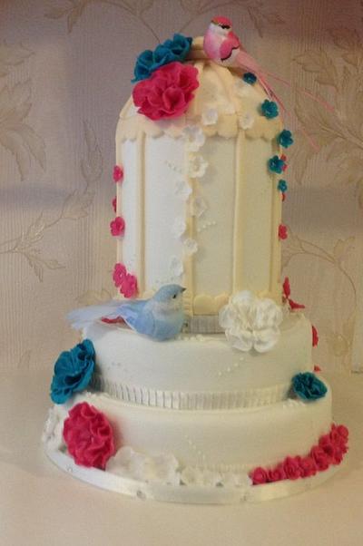 Birdcage wedding cake - Cake by thetreatemporium