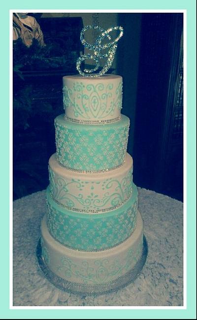 Tiffany Blue wedding - Cake by Sonia Serrano