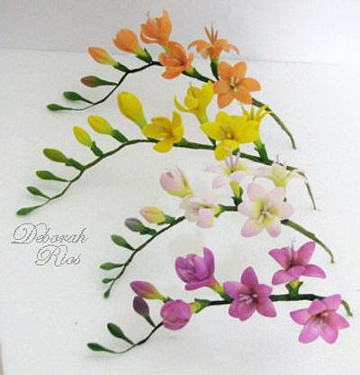 Freesias in full bloom - Cake by Sugared Inspirations by Debbie
