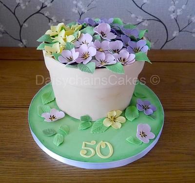 Flower pot cake  - Cake by Daisychain's Cakes