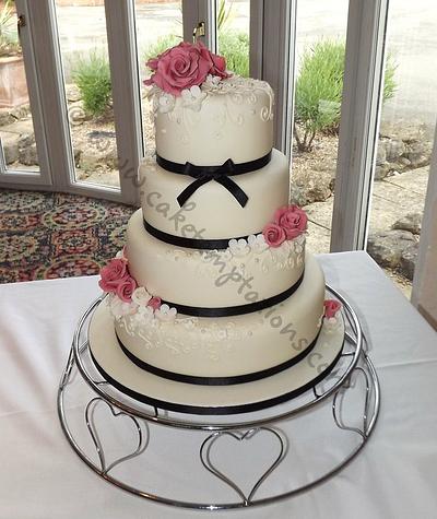 Dusky Rose Wedding cake - Cake by Cake Temptations (Julie Talbott)