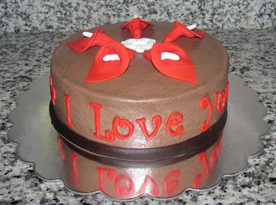 Red Calla Lily Anniversary Cake - Cake by Jaybugs_Sweet_Shop