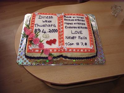 Cake with Bible verse for wedding - Cake by Mary Yogeswaran