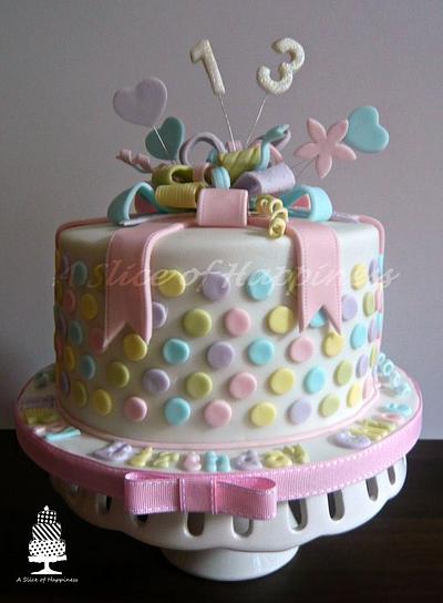 A Present Cake - Lots of Dots - Cake by Angela - A Slice of Happiness