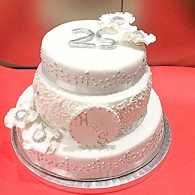 Silver anniversary cake - Cake by Cakes & Chocolates 