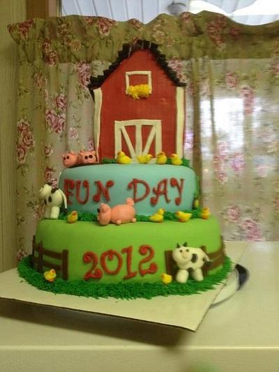 Fun day cake - farm theme - Cake by mallorieh