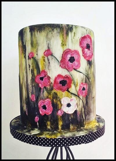 Pink Poppies  - Cake by Time for Tiffin 