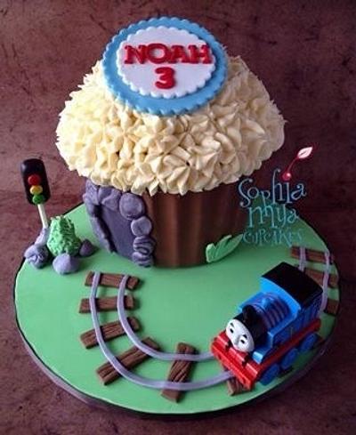 Thomas the Tank Giant Cupcake - Cake by Sophia Mya Cupcakes (Nanvah Nina Michael)