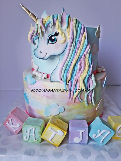Rainbow unicorn - Cake by Fondantfantasy