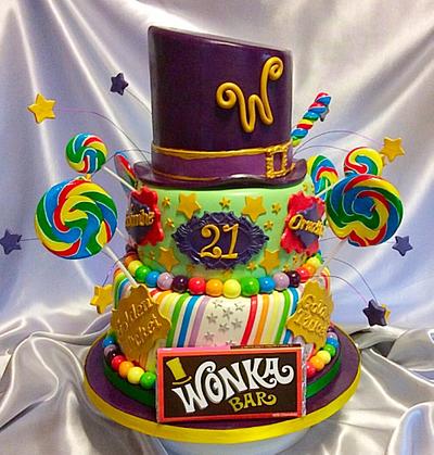 Willy Wonka inspired chocolate and candy cake - Cake by Cakes by Deborah