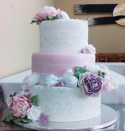 wedding in pink - Cake by Ellyys