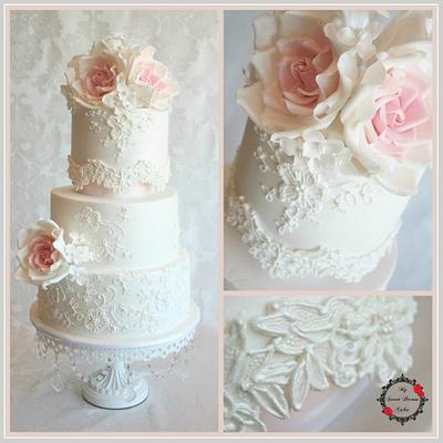 Vintage Rose Wedding Cake - Cake by My Sweet Dream Cakes