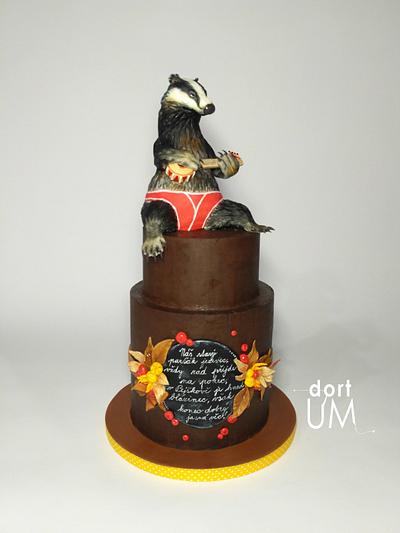 Badger with banjo - Cake by dortUM