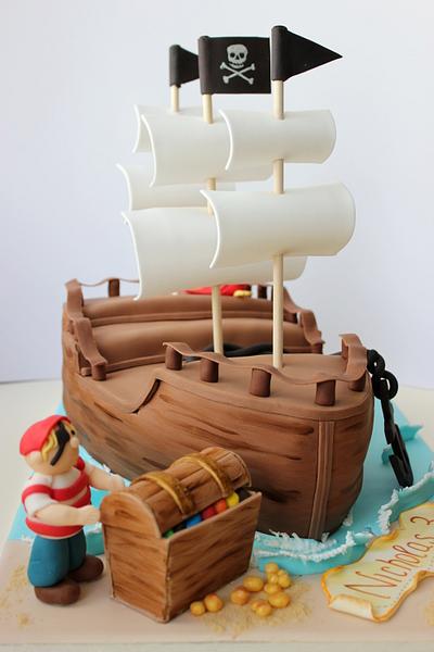 Pirate Ship Cake - Cake by Kiara's Cakes