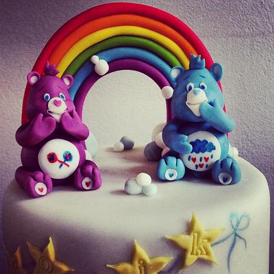 Rainbow Cake with Care Bears - Cake by PunkRockCakes