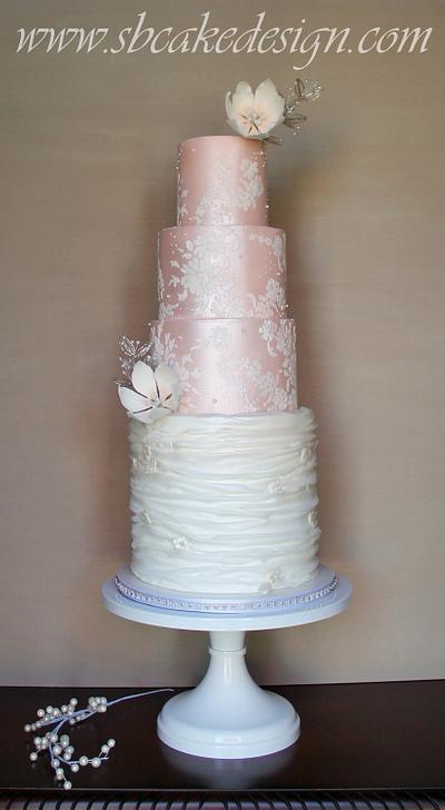 Tulle and Lace Wedding Cake - Cake by Shannon Bond Cake Design