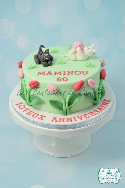 Cats & Tulips - Cake by Les Tentations de Camille
