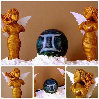 Gemini zodiac cake  - Cake by Kayotic Konfections 