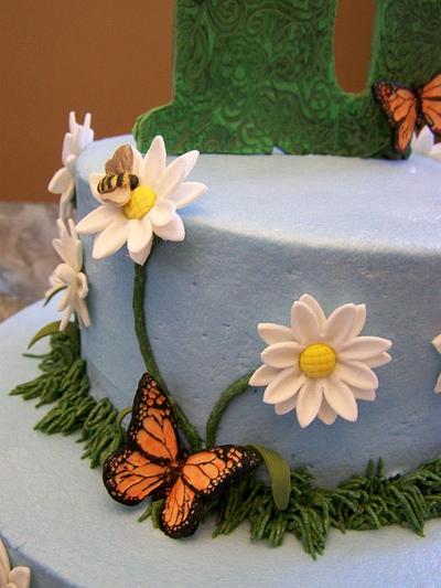 Daisies, Butterflies, and Bumblebees - Cake by Theresa