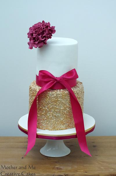Peony and Sequins Cake - Cake by Mother and Me Creative Cakes