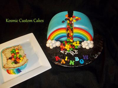 Taste the Rainbow Filled w/Skittles) - Cake by Kosmic Custom Cakes
