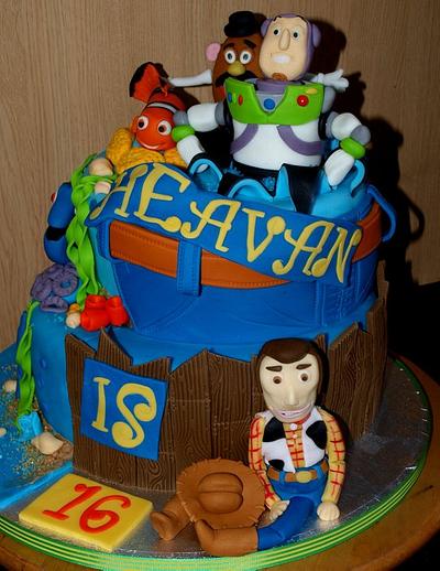 Finding nemo and toy story theme in one cake - Cake by Deb-beesdelights