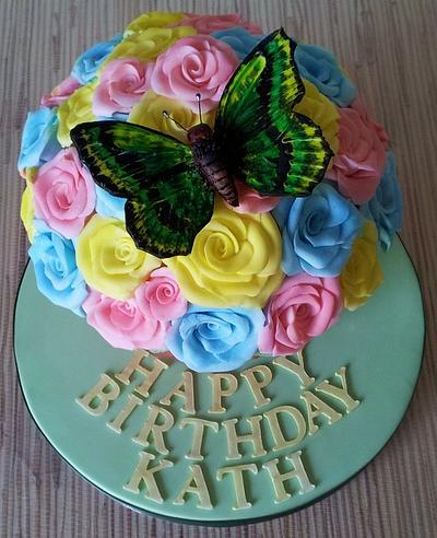Flower Basket Giant Cupcake - Cake by Sarah Poole