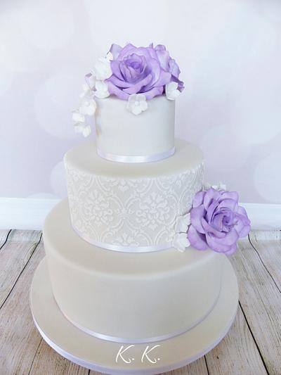 Wedding cake with roses - Cake by KaterinaCakes