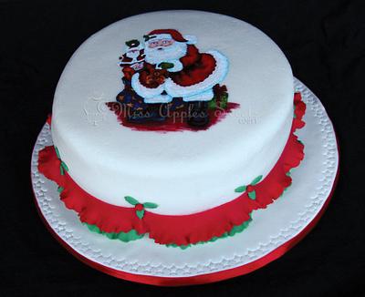 Hand painted Christmas Cake - Cake by Karen Dourado