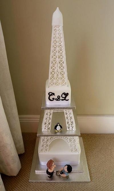 Eiffel Tower Engagement Cake - Cake by Ruth Howell 