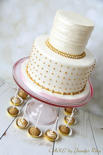 Gold and White Wedding Cake  - Cake by Cake! By Jennifer Riley 